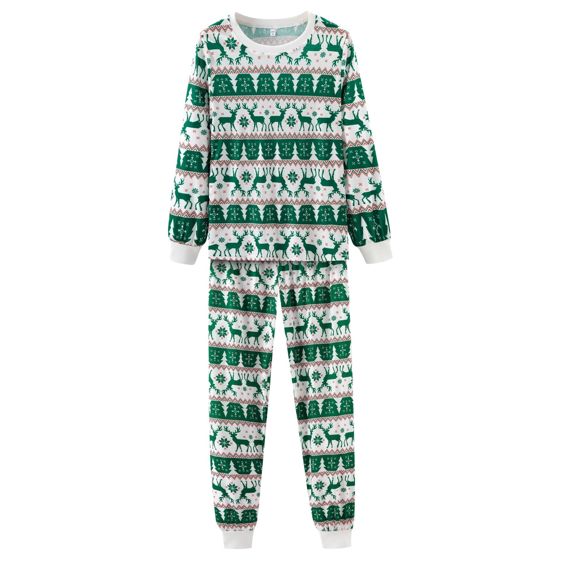 Grüne Weihnachtselch-Pyjama-Sets 