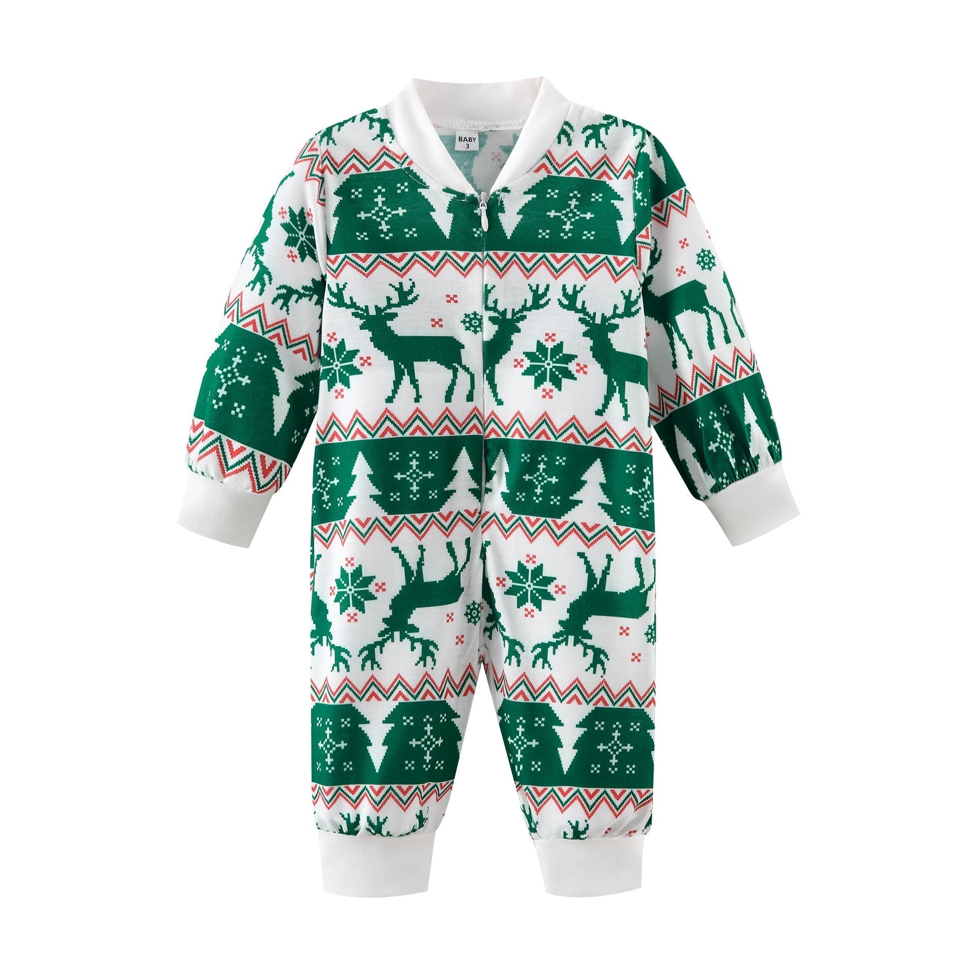 Grüne Weihnachtselch-Pyjama-Sets 