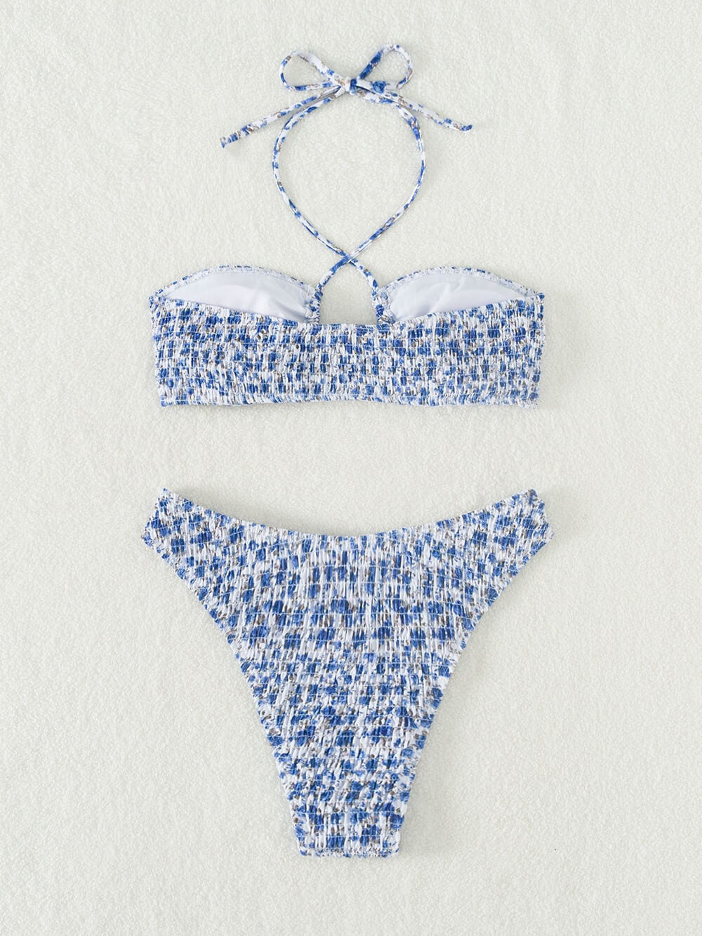 Neckholder-Bikini mit Blumenmuster