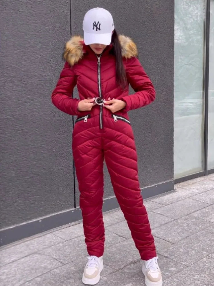 TARUXY Federschlanke Winterparkas Damen Einteilige Daunenjacke Damen Lange Jacke Winterskianzug Bergsteigen Abrigos De Plumas 