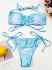 Drawstring Bralettle Tie Side Bikini Swimwear