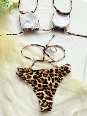 Sexy Bandage Hollow Split Bikini Swimsuit