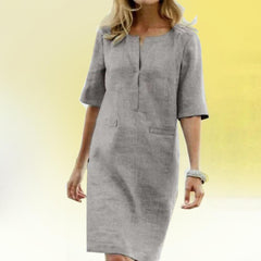 Casual Elegant Short-sleeved Midi Dress