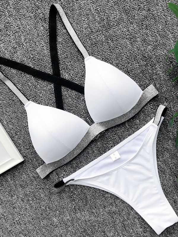 Scrunch Kontrast-Bikini-Set 