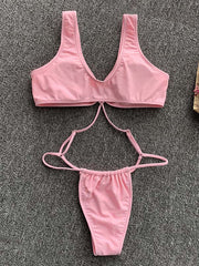 Sexy Hollow Bandage One-Piece Swimwear