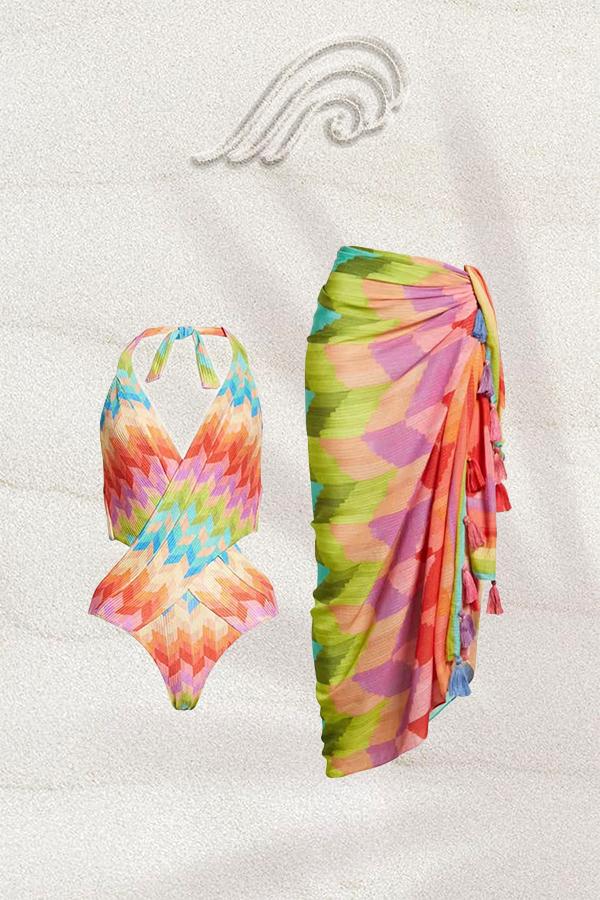 Afra Printed Tassel Two-pieces Swim Set