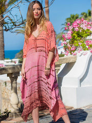 Loose  And Sun Protection Tie Dye Cover-Ups Tops