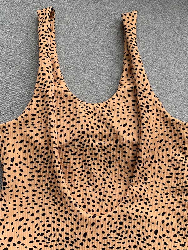 Leopard Print Backless One-Piece Swimsuit