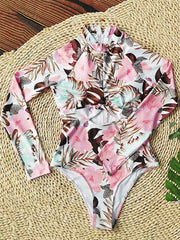 Long Sleeve Floral-Print Hollow Wetsuit