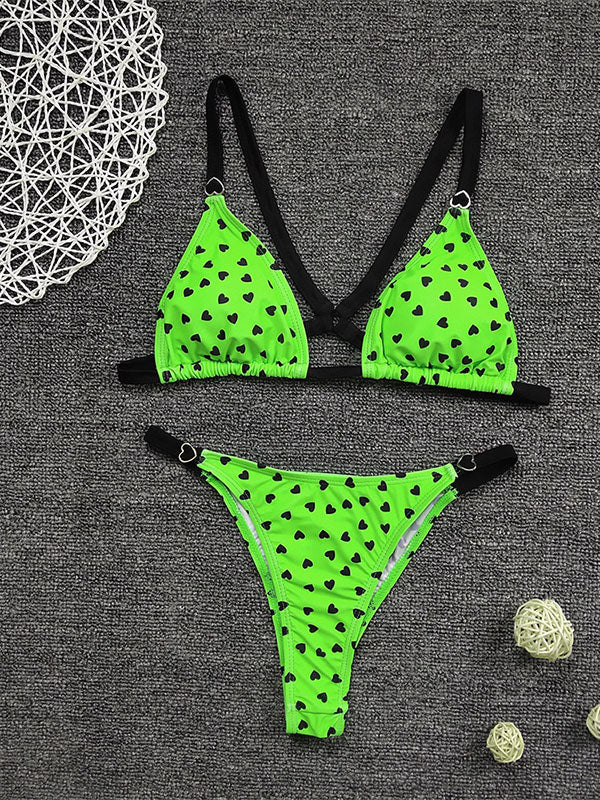 Halterneck Leopard Print Bikini Swimwear