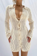 Basis crochet button-up cover-up