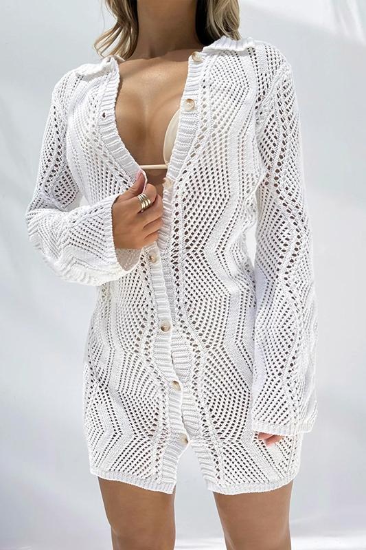 Basis crochet button-up cover-up