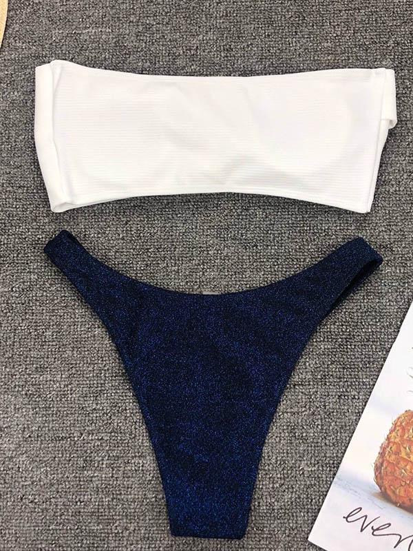 Cross Solid Fresh Bikinis Swimwear