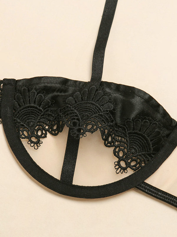 Sexy Lace Hollow Split-Joint Split Erotic Lingerie