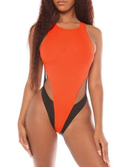 Monokini Sleeveless Split-Joint Backless One-Piece Swimwear