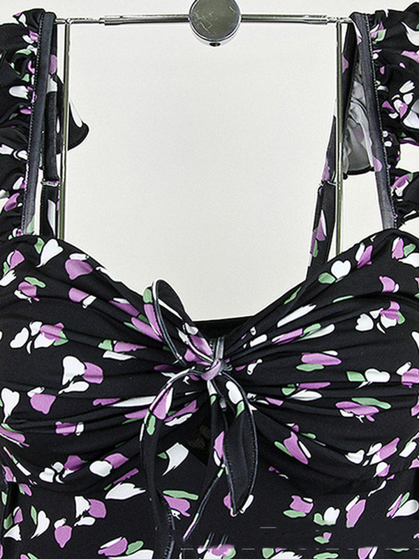 Sexy Floral One-Piece Swimwear