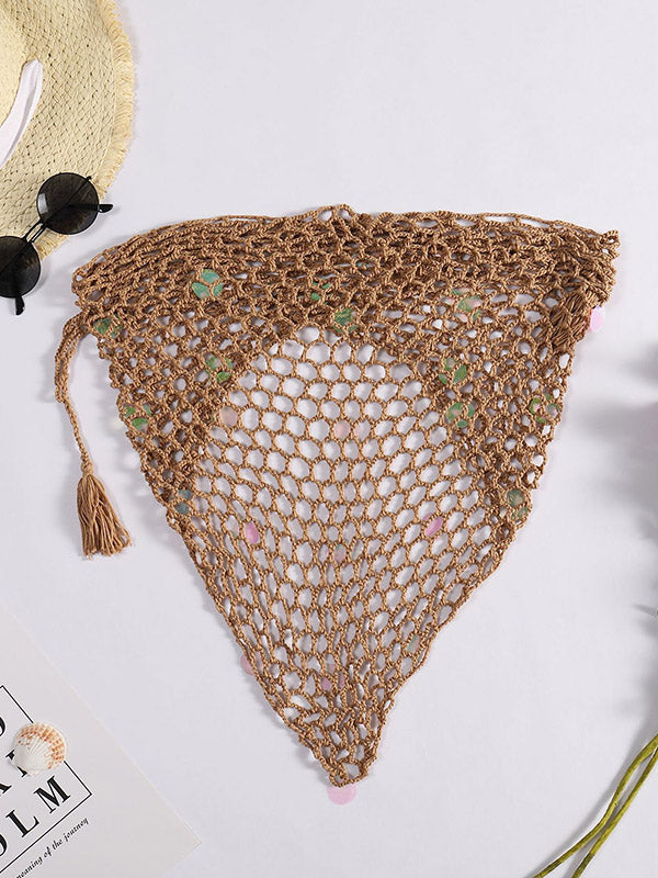 Triangle Scarf Shawl Knitted Hollow Sexy Cover-Up Swimwear