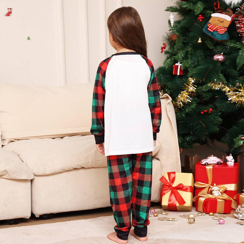 Christmas Family Matching Pajamas Set Green Grid Pajamas