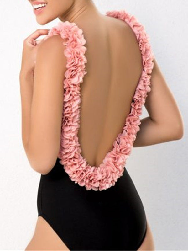 Parent-Child Sleeveless Lace-Up Backless One-Piece Swimwear