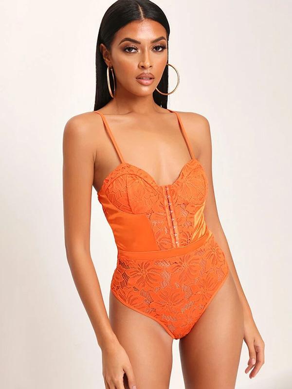 Lace Split-Joint Bodysuit Lingerie