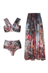 Dana Printed Three-pieces Swim Set