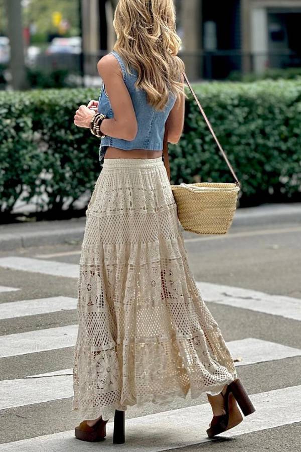 Crocheted Hollow Knitted Skirt