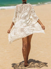 Ragged Embellished See-Through Vacation Cover-Ups