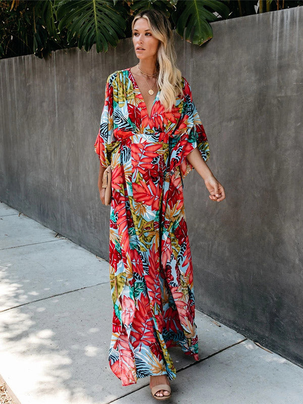 Pretty Floral High Waist Maxi Dress