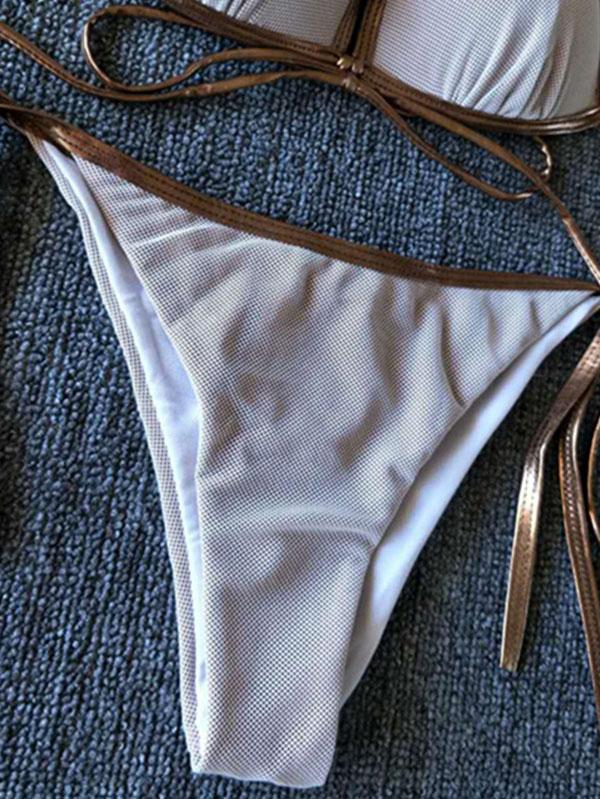 Sexy Bikini-Badeanzug mit geteiltem Gelenk und Bandage 