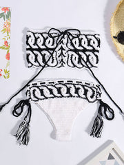 Sexy Crochetgo Bandeau Hohl Bikini Bademode 