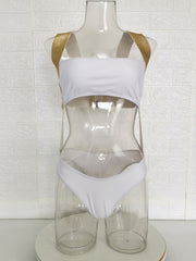 Sequined Strapless Bandeau Sexy Monokini Swimwear