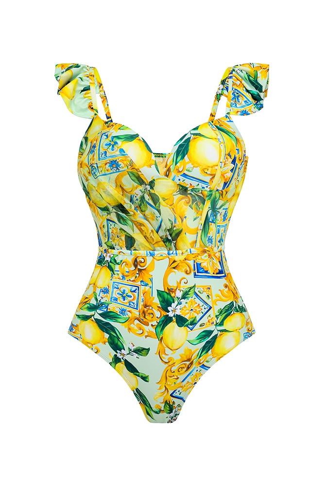 Eden Printed Ruffle Two-pieces Swim Set