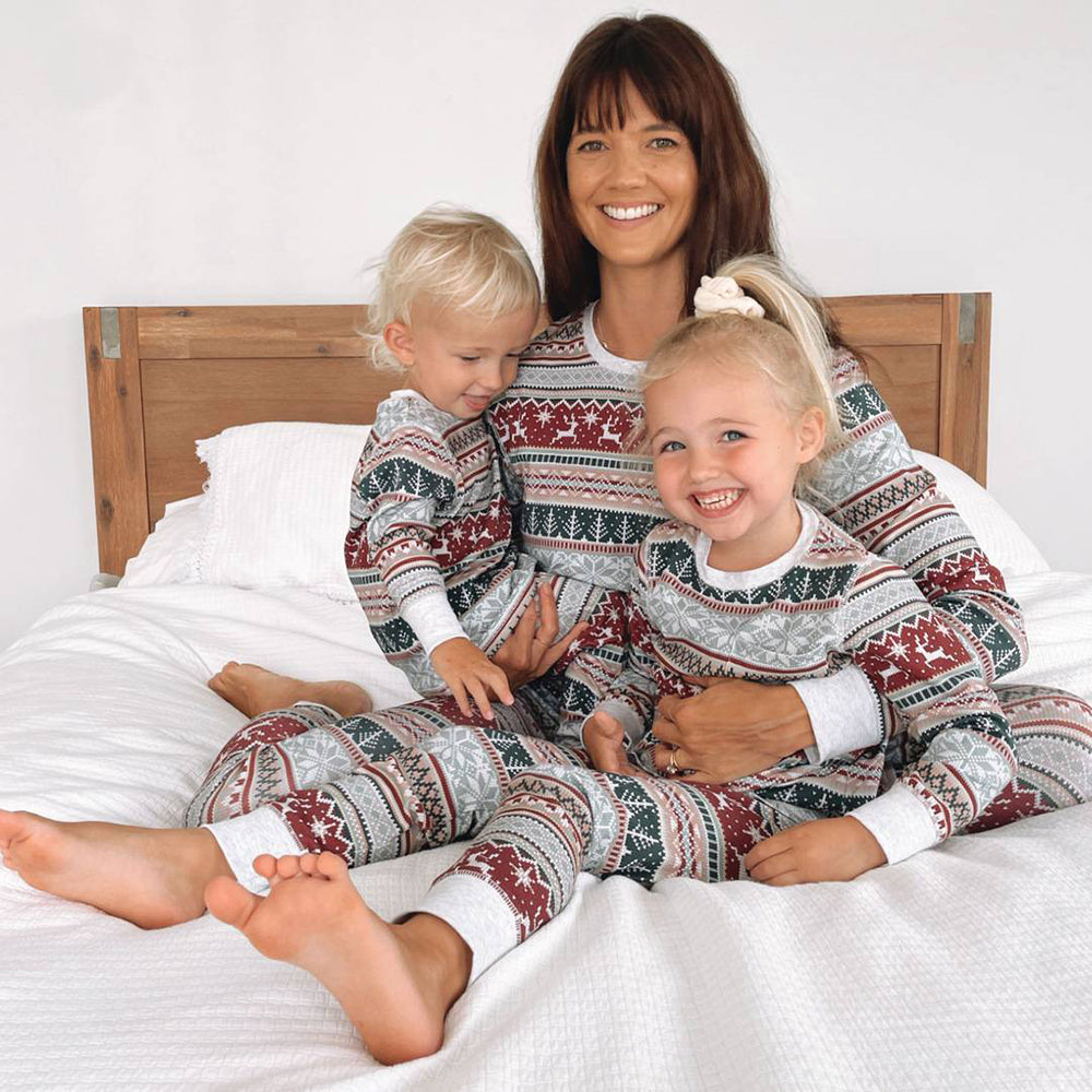 Merry Christmas Family Matching Pajamas Set Grey Christmas Pajamas