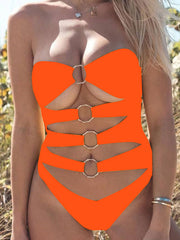 Sexy Hollow Bandage One-Piece  Swimsuit