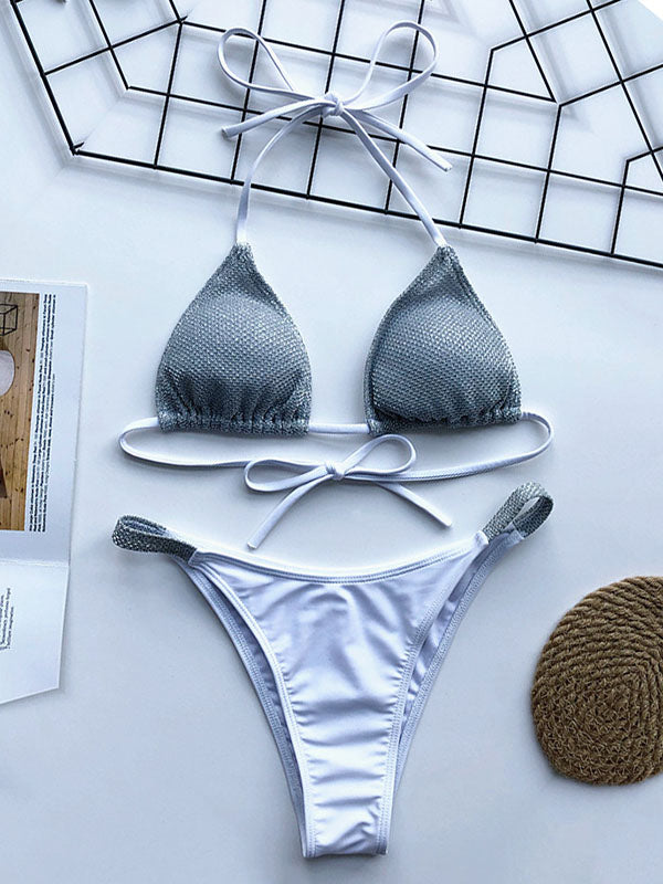 Gorgeous Embellished Triangle Sexy Bikini Swimsuit