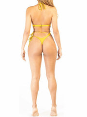 Sexy Bikini-Badeanzug mit Leopardenmuster, Bandage und Hohlschlitz 