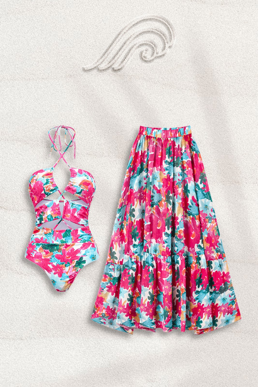 Hilda Printed Two-piece Swim Set