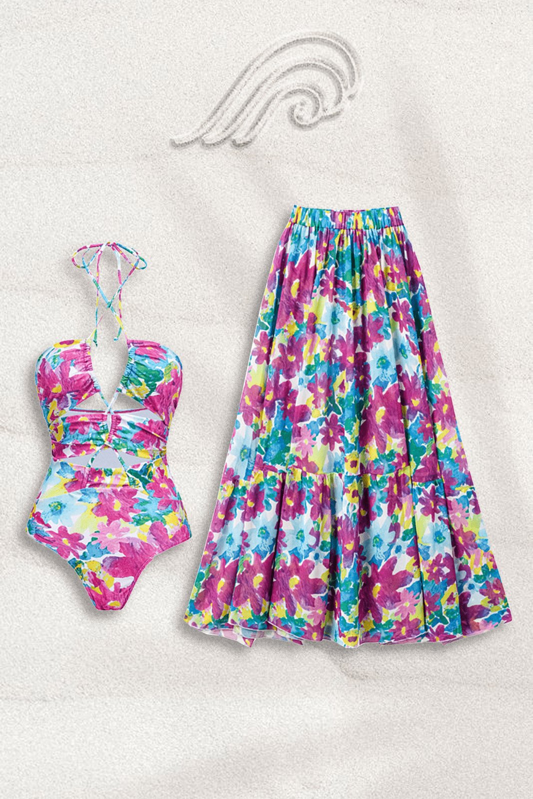 Hilda Printed Two-piece Swim Set