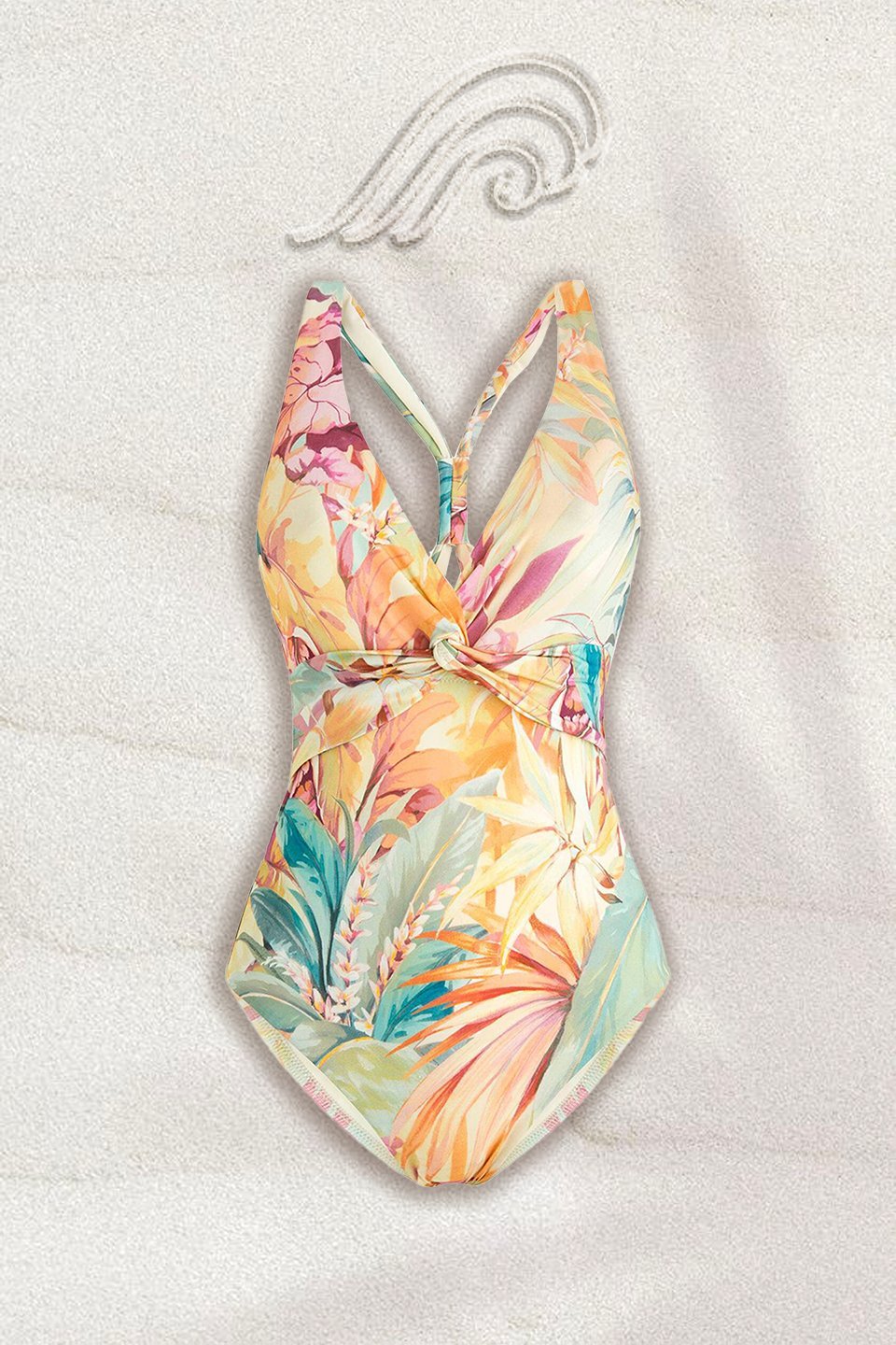 Ira Printed Wrap Cross Back Swimsuit