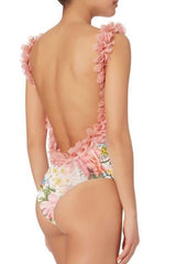 Jean Printed Ruffle Twp-pieces Swim Set