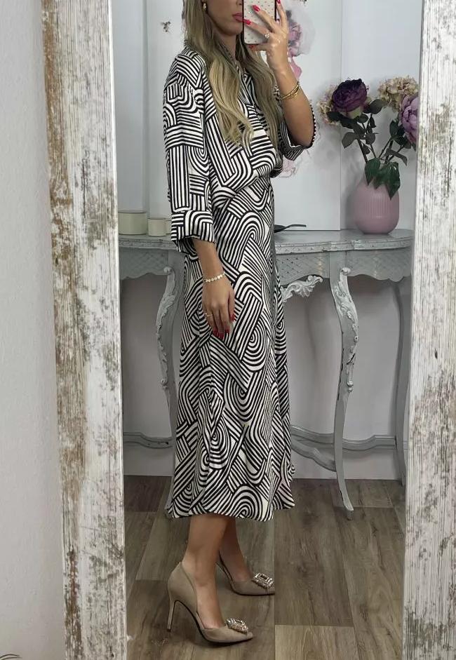 Women's Elegant Geometric print Top and Skirts Set