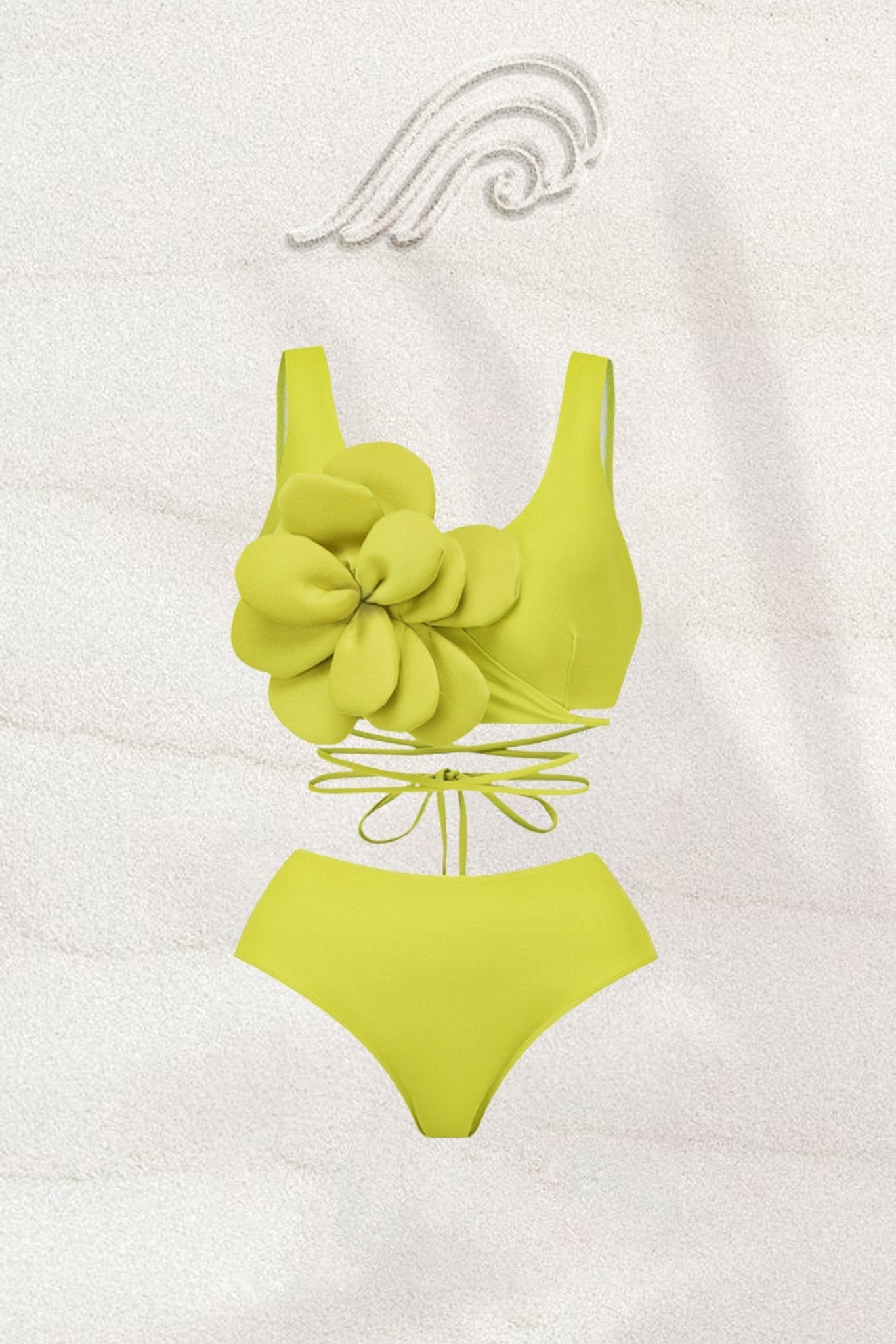 Marta Flower Lace-up Three-piece Swim Set