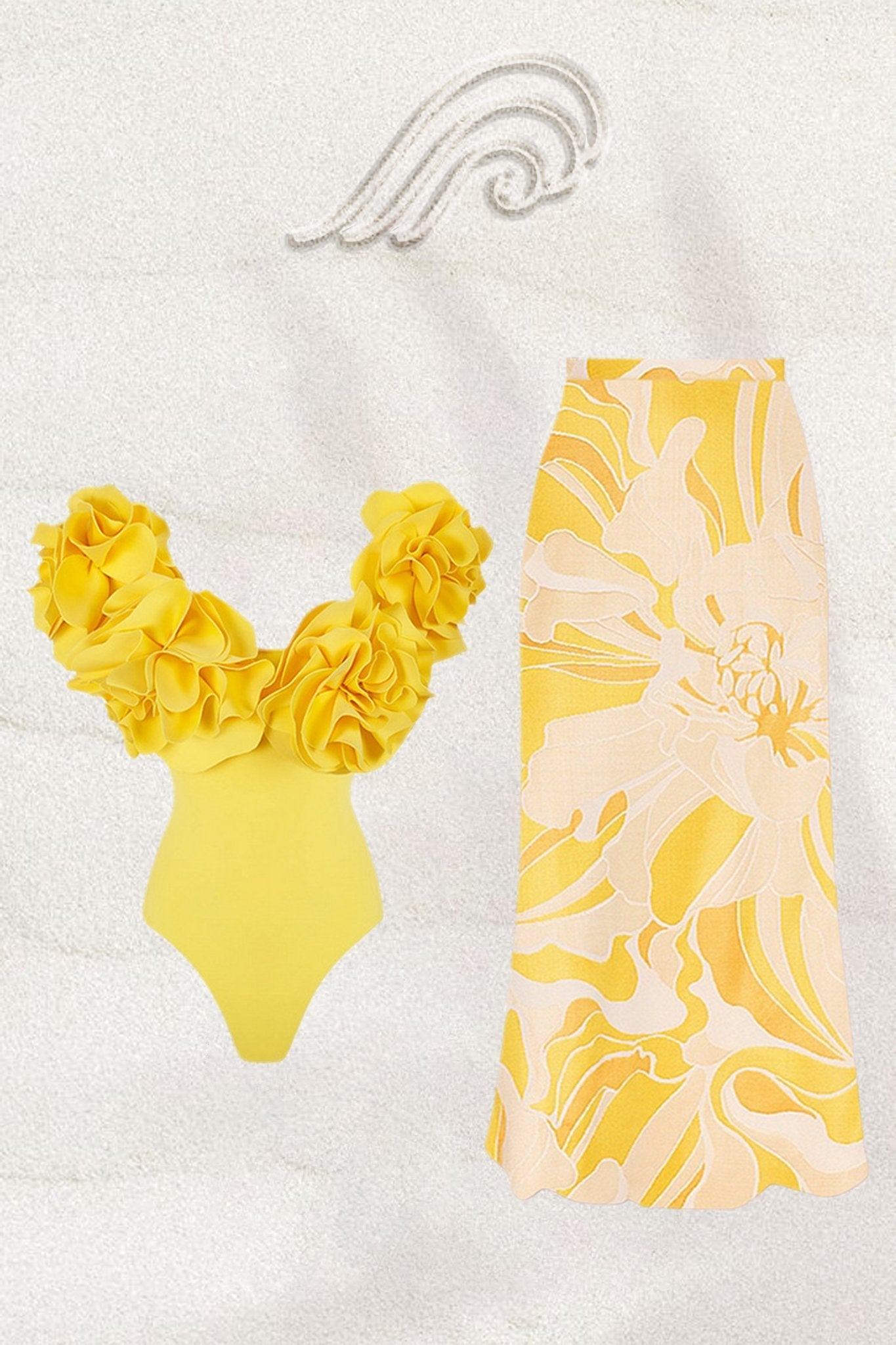 Susan Sculpt Flower Two-pieces Swim Set