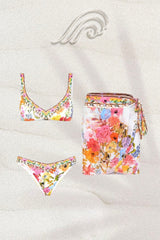 Dreiteiliges Bikini-Set mit Aufdruck „Thalia“ 