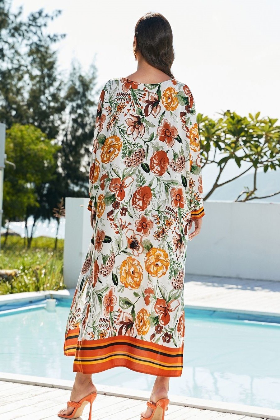 Vera Floral Printed Maxi Kaftan