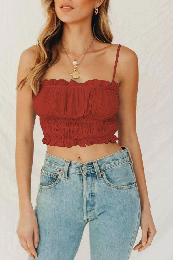 Sweet Strapless Pleated Camisole