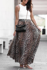 Fit To A T Leopard Print Maxi Skirt
