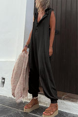 Ryker Jumpsuit mit halbhoher Knopfleiste und Kapuze und Taschen