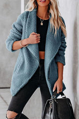 Fashion casual lambskin jacket with zipper pockets and grain velvet jacket
