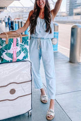 New Ideas Pocketed Denim Jumpsuit